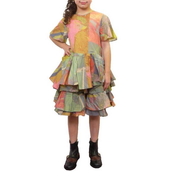 NEW JNBY kids print ruffle layers skirt in pastel